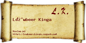 Löwbeer Kinga névjegykártya